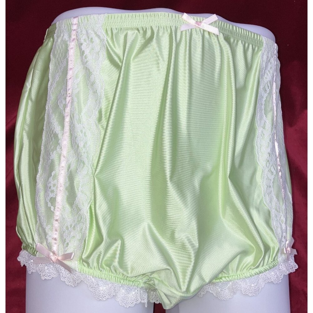 NIP 1X 2X Ritzy Knickers CanCan Granny Panty Silky Nylon Satin Lace Brief Sissy